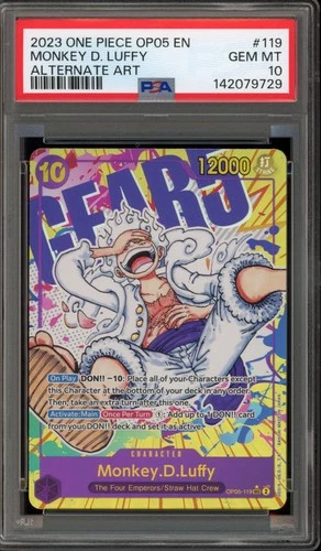 One Piece CCG Monkey.D.Luffy Alternate Art OP05-119 PSA 10 Gem Mint