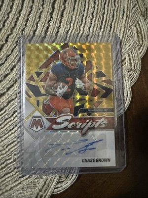 2023 Mosaic Scripts Chase Brown Gold /10 #SM-CBR