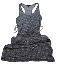 Banana Republic Women's Small Sleeveless Black Patterned Long Dress with slit