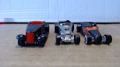 1998-2000 Hot Wheels lot of 3 - Track T, Deuce Roadster, Hooligan - Malaysia