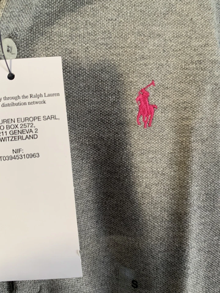 Polo Ralph Lauren fille gris / logo rose - 7 ans - Photo 2/4