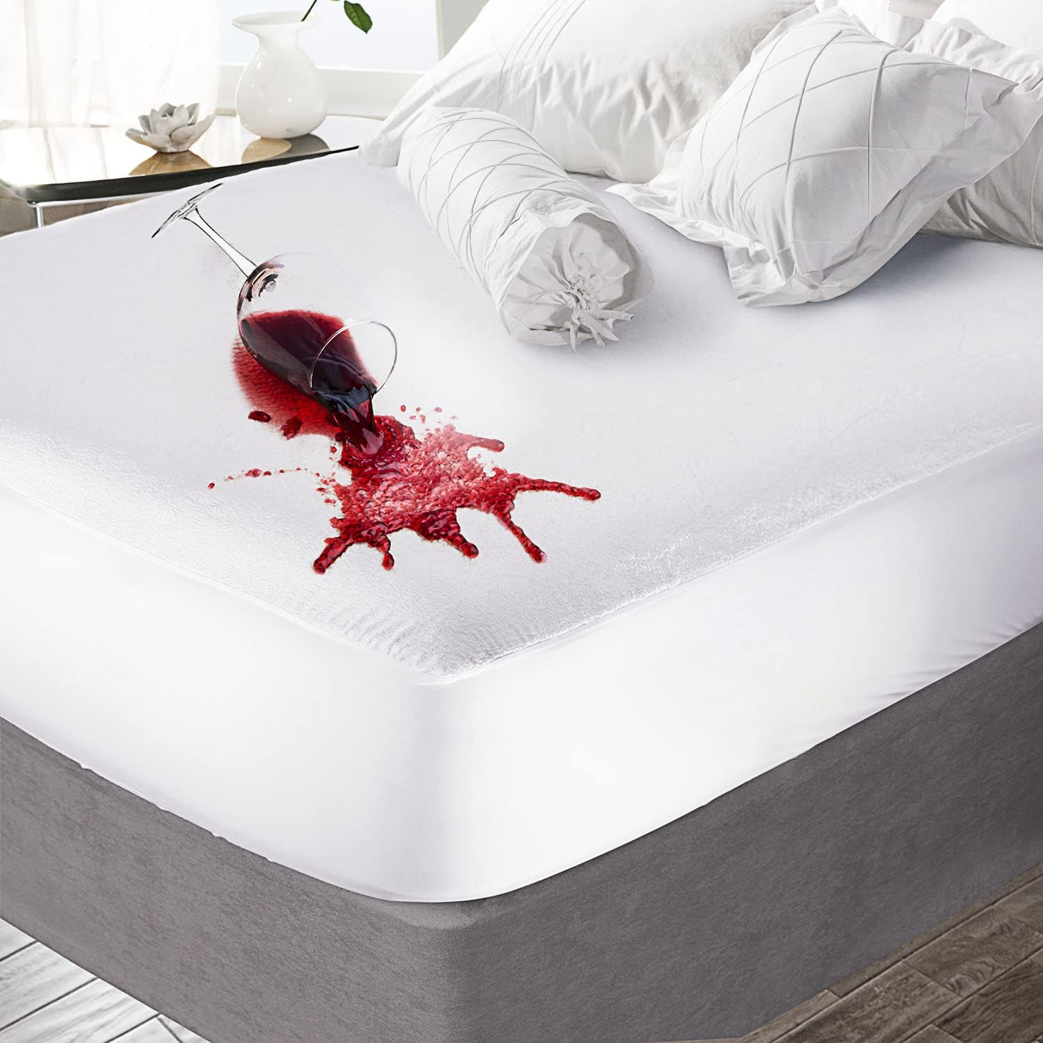 Mattress Protector, Premium Cotton Terry Mattress-Cover - Waterproof, Soft, Brea-image