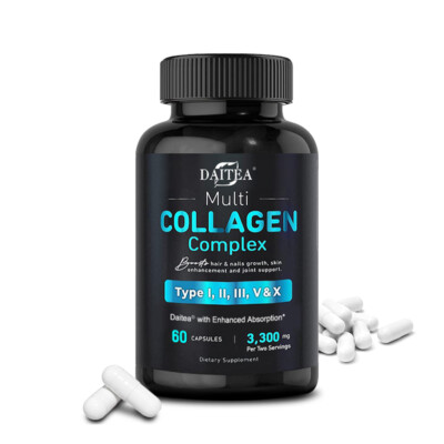 Vital Vitamins Multi Collagen Complex - Type I, II, III, V, X, Capsules