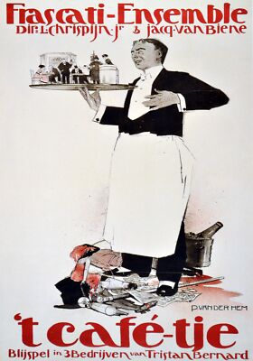 Frascati-Ensemble 'T cafe-tje Ad. Decorative Poster. Graphic Art Design 4033