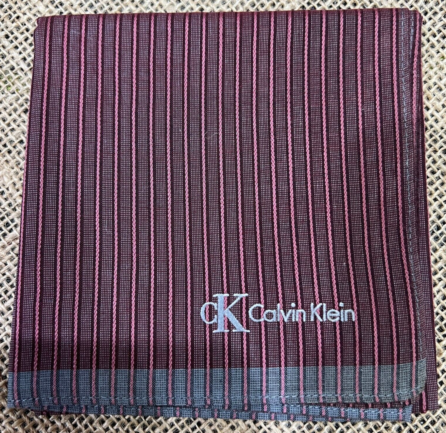 Red Pinstriped Vintage Cotton Pocket Square - Classic 18