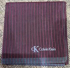 RED PINSTRIPED CLASSIC ART MEN HANDKERCHIEF VINTAGE COTTON POCKET SQUARE 18"