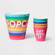 Tabitha Brown 5pc Melamine Popcorn Bowl Set - Multicolor Dishwasher Safe
