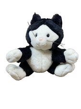 Vintage 80s Cat Russ Caress Soft Pets Black White 564 Plush Stuffed Carlton Jr