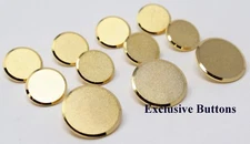 Gold Metal Blazer Buttons Set - Plain Grain