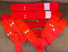 Lot Of 9 Under Armour/Nike OTC Men s Baseball/Football Red Socks Med/Lg NWOT