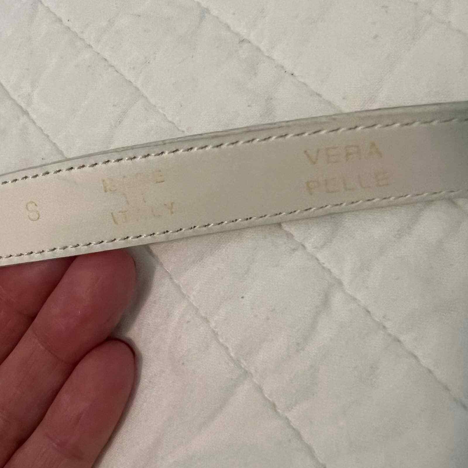 Vintage Genuine leather Italy Italian pearl silver buckle KRIZIA jeans belt il_fullxfull.5772023312_mvyk.jpg main image 3