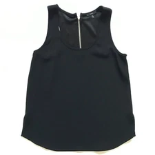 Anthropologie DREW Racerback Top Shirt Womens Small Black Sleeveless Rear Zipper
