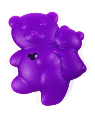 Lil Jumbl Baby Beißring Mami und Baby Bär Anhänger TR013 Lila