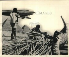 1972 Press Photo Boatwrights fashion Ra, named for Egyptian sun god by Pyramids