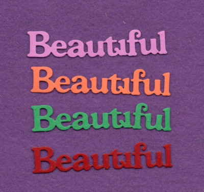 BEAUTIFUL # 6 word die cuts scrapbook cards