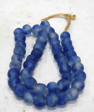 Beads African Blue Spotted Recycled Glass 14mm