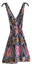 Envi Womens Sleeveless Abstract Print Strappy Cross Back Wrap Dress Size XS