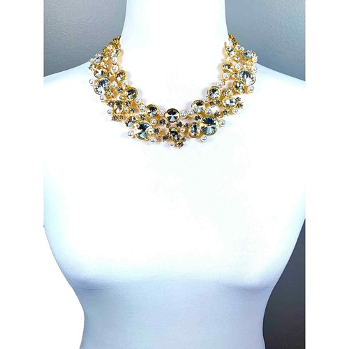 Collier Tour De Cou Vintage Baroque - Or Et Noir, Cristal Et Perles - Style Gatsby Réglable