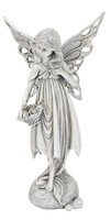 Dekorative Ausgefallene Deko-Figur Elfe Polystone Antikgrau