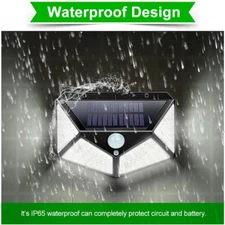 Solar Power 100 LED Lights PIR Motion Sensor Outdoor Security Lamp Wall US
