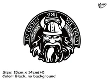IN ODIN WE TRUST Vikings Sticker- Gross Black Car UTE Truck Decal BL