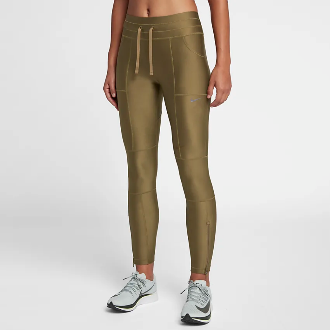 Nike Dry Utility Training Tights Women Tight Fit Lichen Brown BQ8088 304