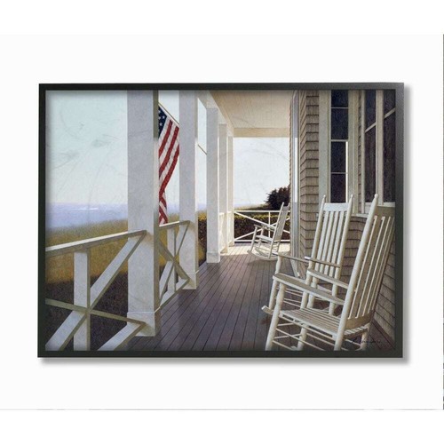 Stupell Americana Rocking Chair Cape Porch Realistic MultiColor 24 x