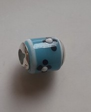 TRUTH silver PK 925 blue with black flower bracelet charm Bead 