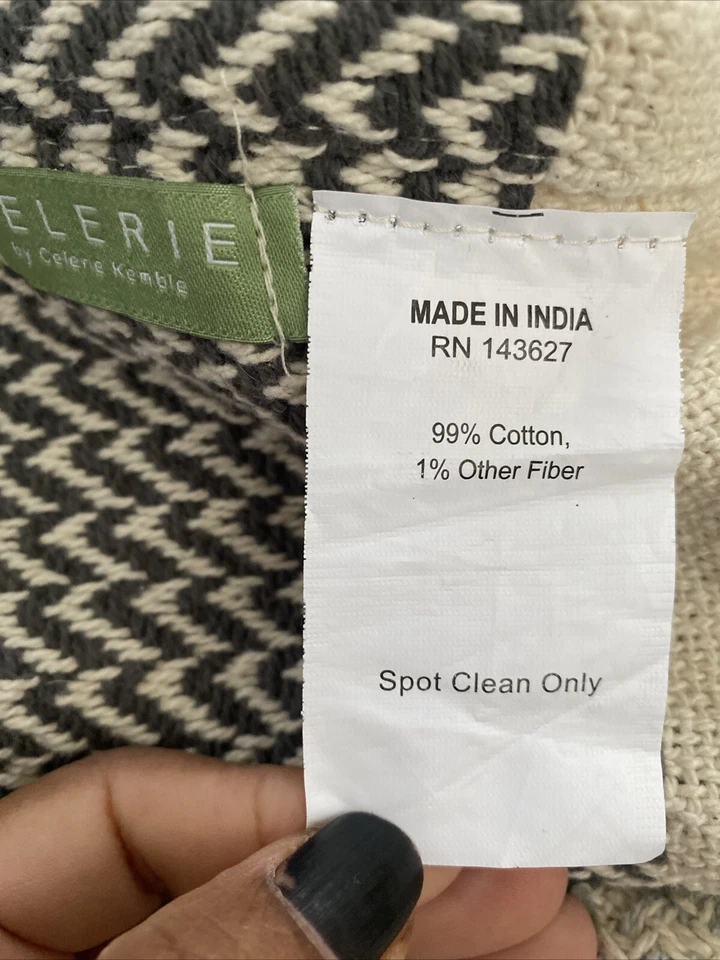 Manta Boho Celerie Kemble Tejida Texturizada con Borlas 50 x 60 Foto 4 de 4