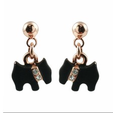 Fashion Jewelry - 18k Rose Gold Plated Dog Stud Earrings FE411 