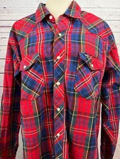 Wrangler Brushpopper Shirt Mens 18 - 35 Striped X Long Tails Pearl Snap Western