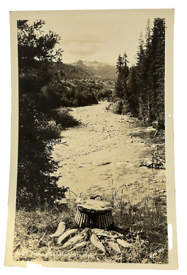 ''Fishing Good in North Idaho'' RPPC Vintage Ross Hall Photo Cover SANDPOINT 1943