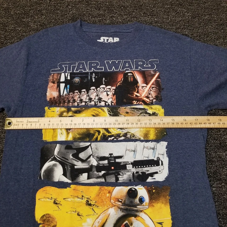 Camisa Star Wars Niños Mediana Azul Darth Vader Chewbacca R2D2 Storm Trooper School Foto 4 de 4