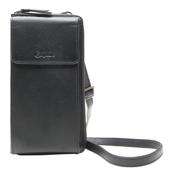 Esquire Peru Phone Wallet Bag GeldböRse Handytasche UmhäNgetasche Black Neu-image