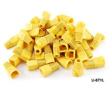 RJ45 Cat5e/ Cat6 Ethernet Cable Plug Strain Relief Boots 50-Pack, Yellow
