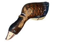 Vintage Shelf Sitter Hand Painted Wood Duck