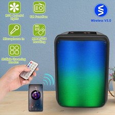 8in Wireless Speaker Mini Colorful Lights DJ PA System TWS Function FM Radio New
