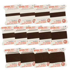 BROWN Griffin Silk Bead Cord Thread make Silk Tassels Pearl Knotting Cord