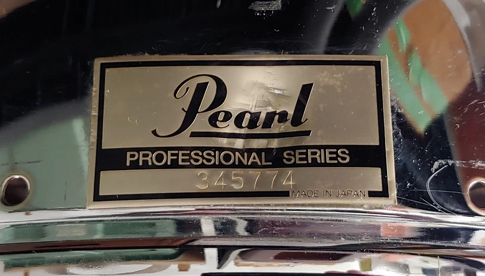 Caja de tambor de metal original de la década de 1980 PEARL Professional Series MD-514 14"x 6-1/2" Foto 3 de 4