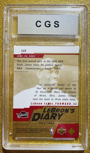 2003 04 UD LEBRON JAMES ROOKIE LEBRON’S DIARY #LJ5 CGS 10 RARE C STORE RARE READ - Picture 5 of 7