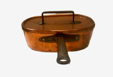 Ancienne casserole couverte en cuivre rouge XX siècle