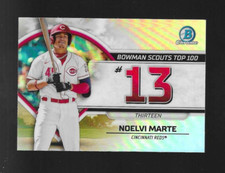 NOELVI MARTE 2023 BOWMAN SCOUTS TOP 100 REFRACTOR BTP-13 REDS ROOKIE RC