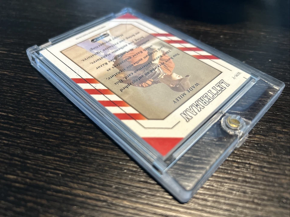 2008 Razor Letterman "Y” Wade Miley Auto Rookie RC #WM-Y Excellent Condition - Image 3 of 4