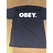 OBEY Classic T-shirt Cut Tag Large Black Skate 23x27