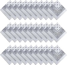 30 PCS Unisex Paisley Bandanas Bulk Multi-Purpose Headband Cowboy Head Wrap