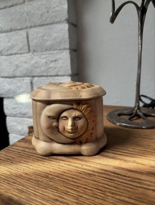 Vintage Ceramic Sun And Moon Trinket Box