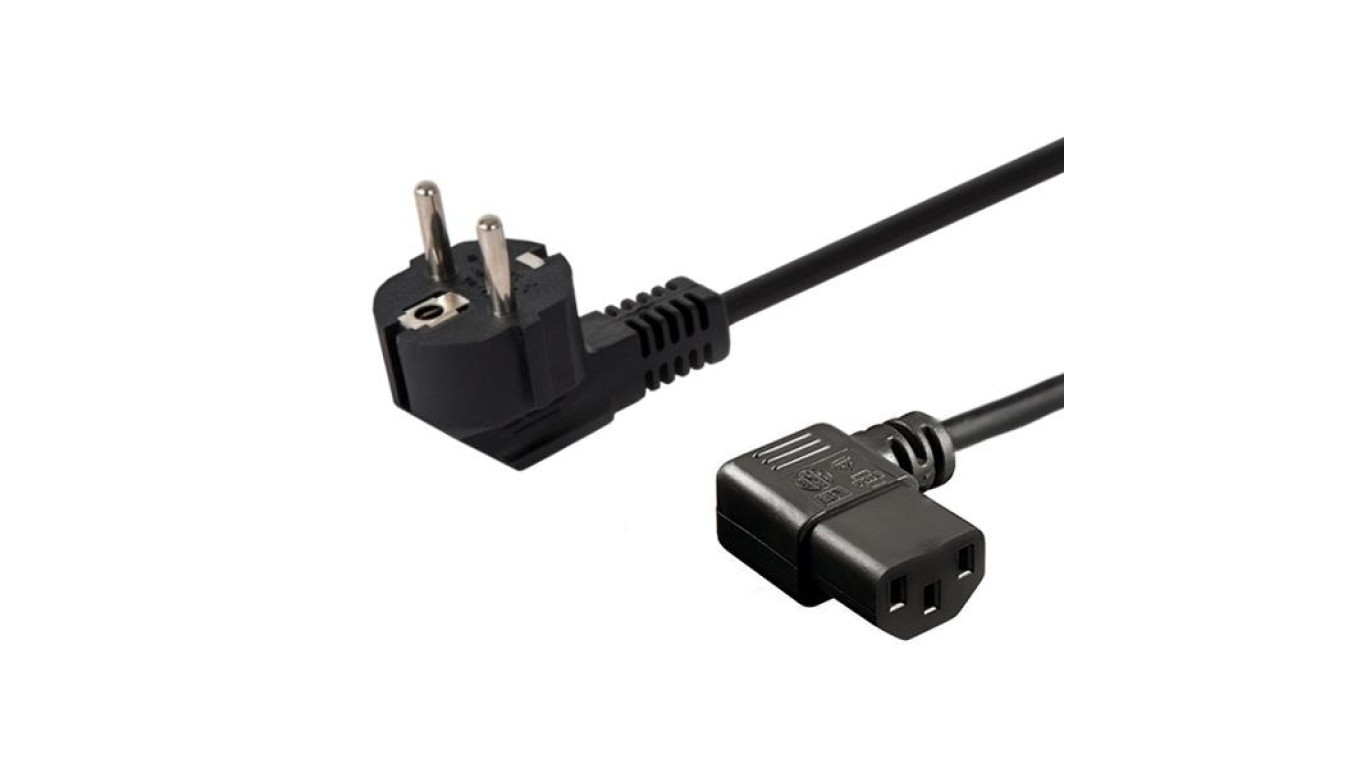 Câble d'alimentation Savio Schuko-IEC C13 1,2 m 3 broches cuivre noir 250 V angulaire - Image 3