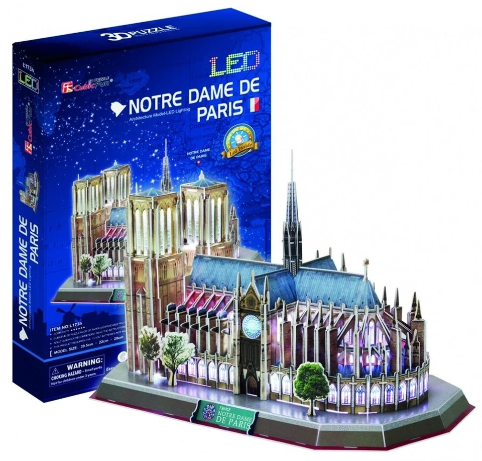 CUBIC FUN 3D Puzzle Notre Dame Kathedrale LED