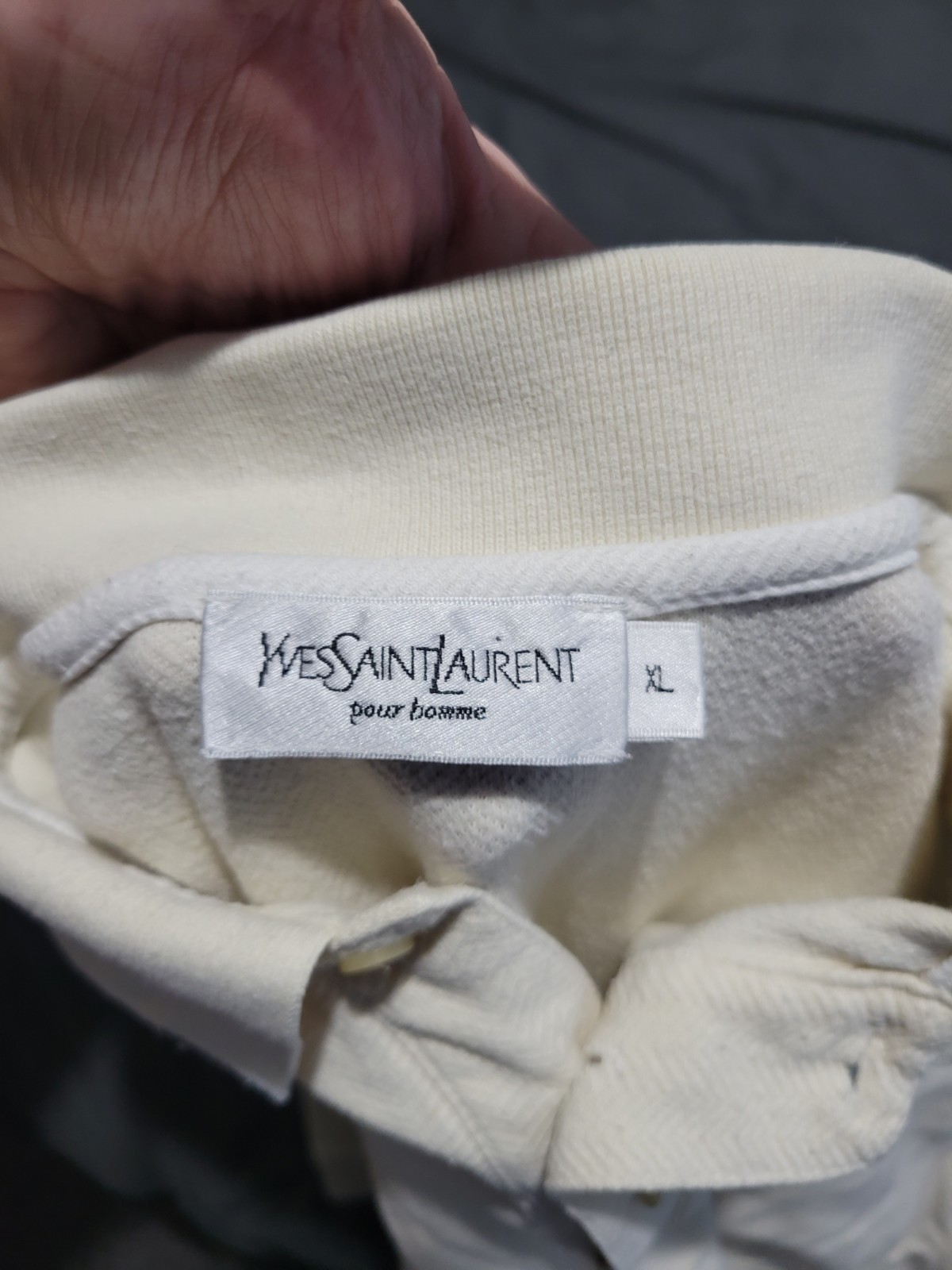 POLO YVES SAINT LAURENT taglia XL vestibilità regolare manica corta panna YSL