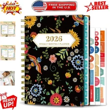 Elegant 2026 Planner: Daily, Weekly, Monthly Organizer with Tabs & Inner Pocket